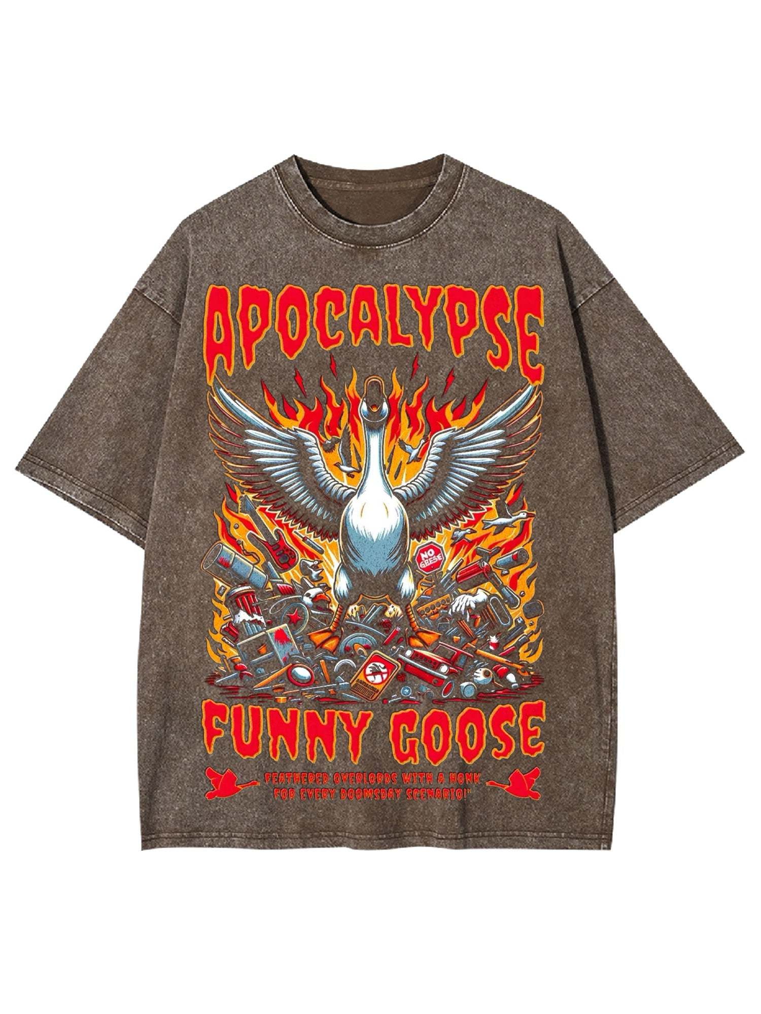 Apocalypse Funny Goose Washed Tshirt