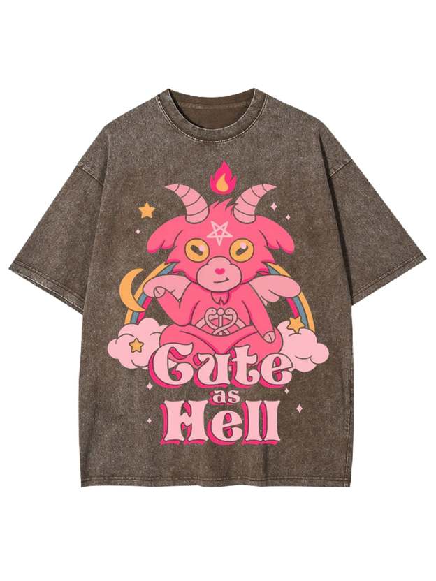Cute As Hell Washed Tshirt