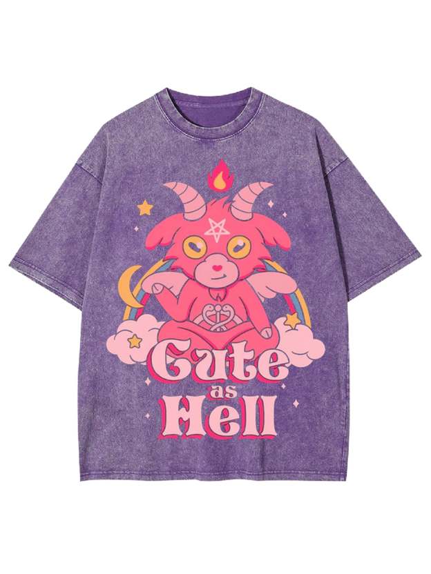 Cute As Hell Washed Tshirt