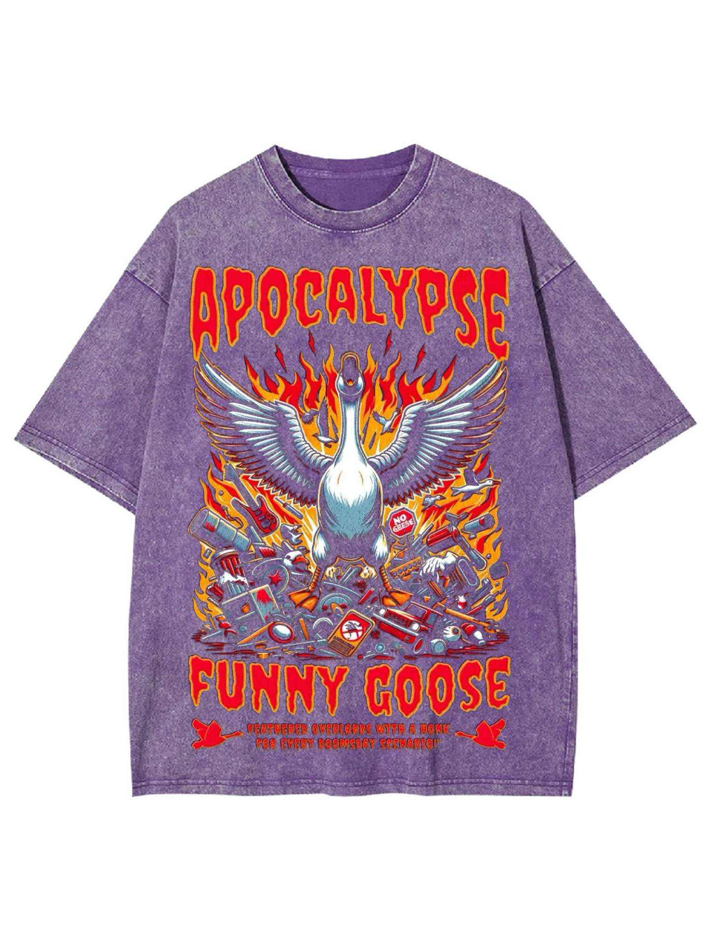 Apocalypse Funny Goose Washed Tshirt