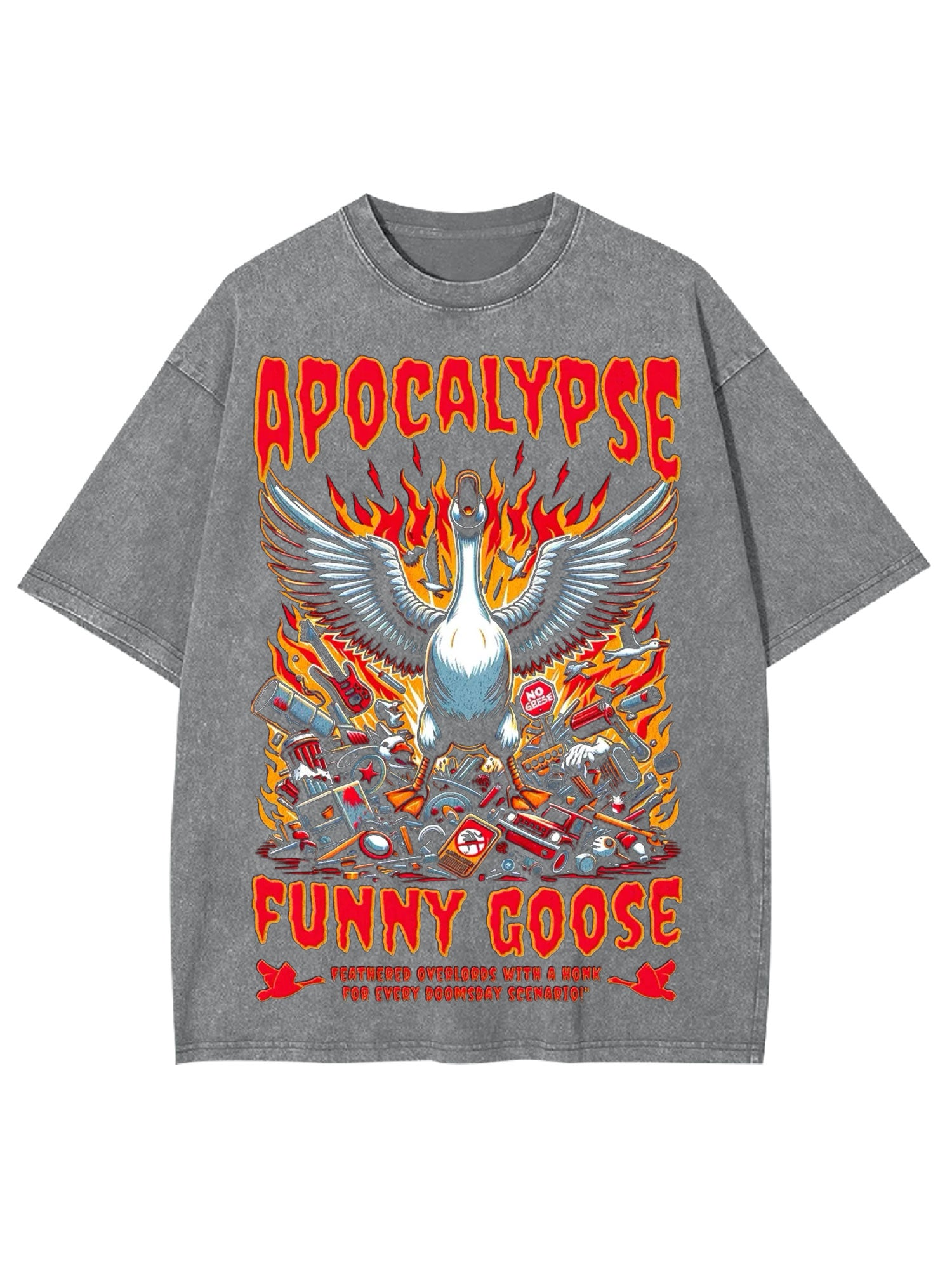 Apocalypse Funny Goose Washed Tshirt