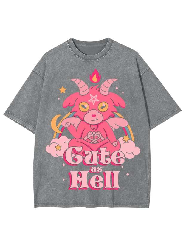 Cute As Hell Washed Tshirt