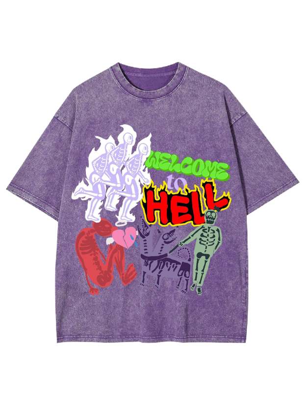 Welcome To Hell Washed Tshirt