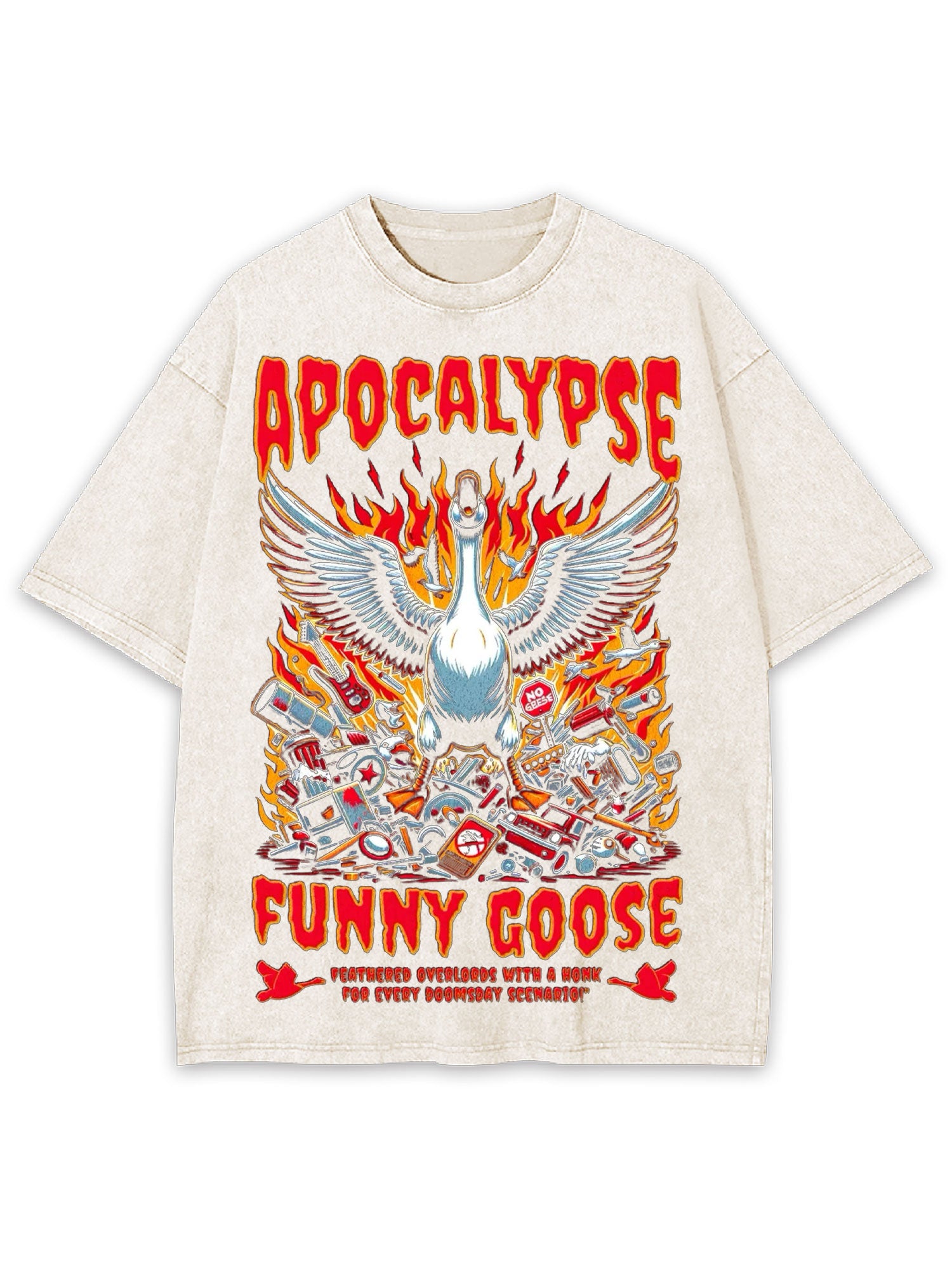 Apocalypse Funny Goose Washed Tshirt