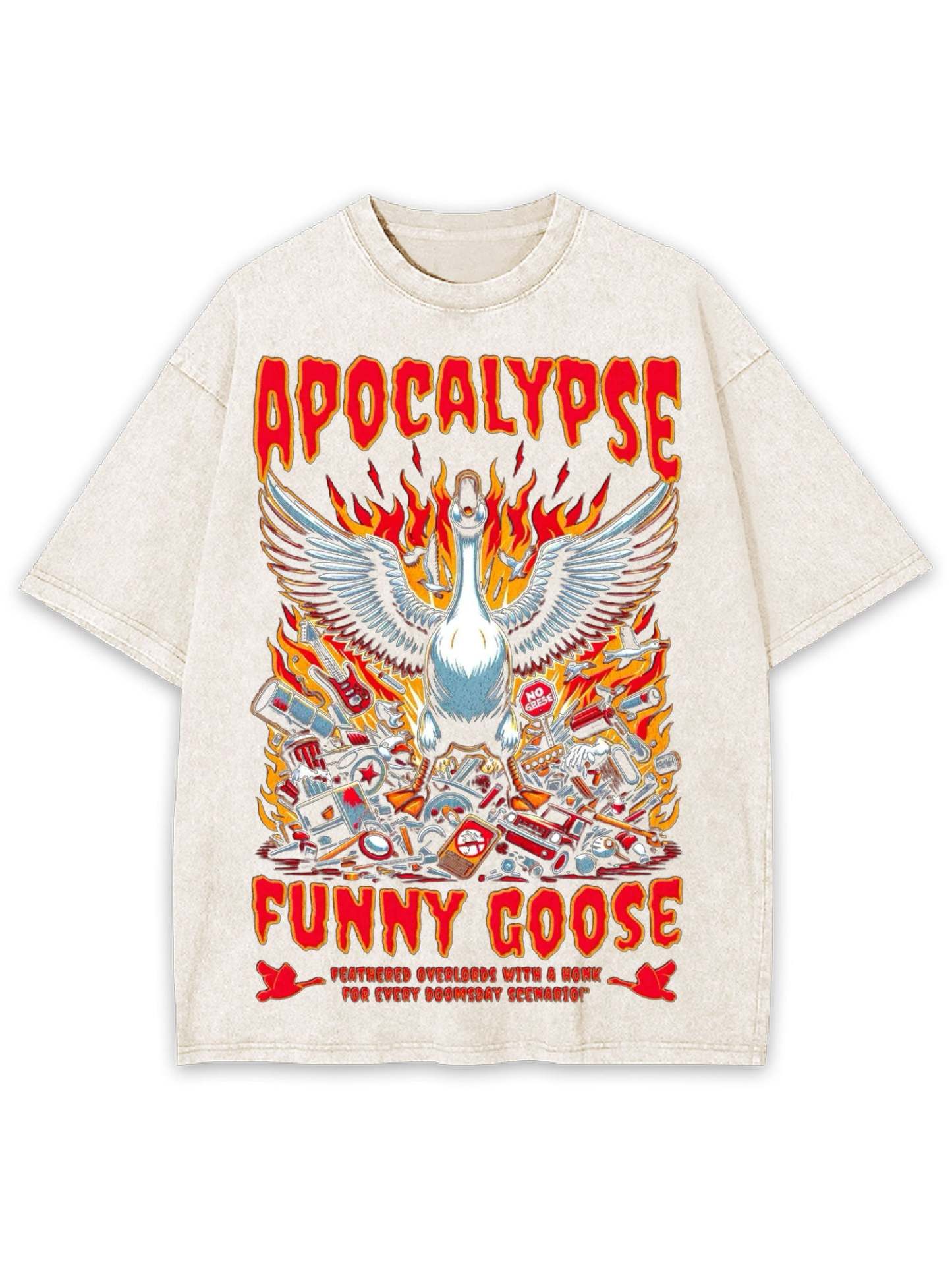 Apocalypse Funny Goose Washed Tshirt