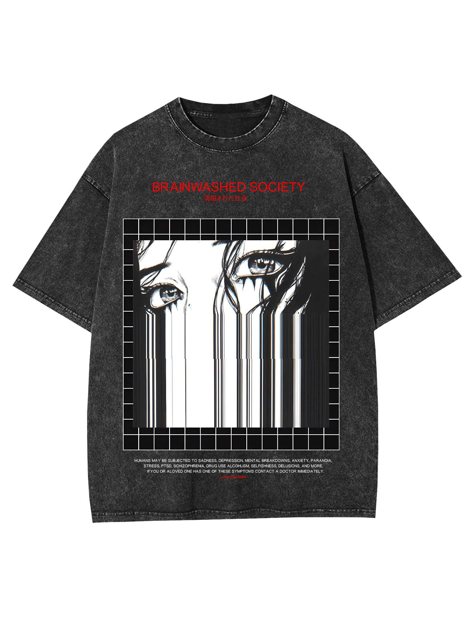 BRAINWASHED SOCIETY  WASHED TSHIRT-ClassyOutlaw Sale