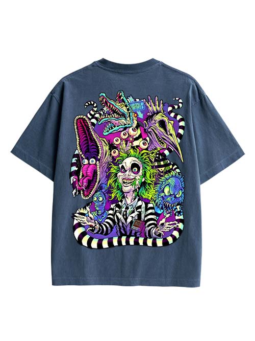 Clown Double Sided Print Washed TShirt