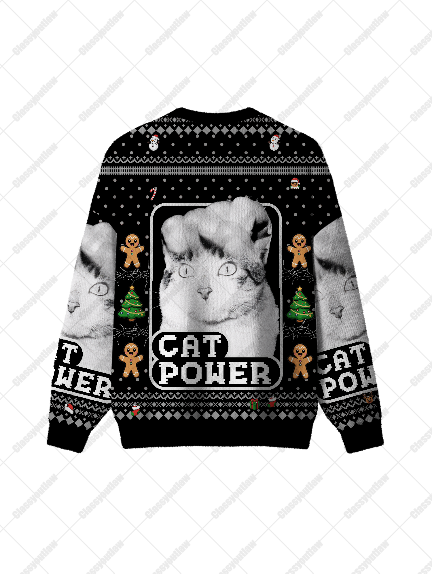 Cat Power UGLY CHRISTMAS SWEATSHIRT