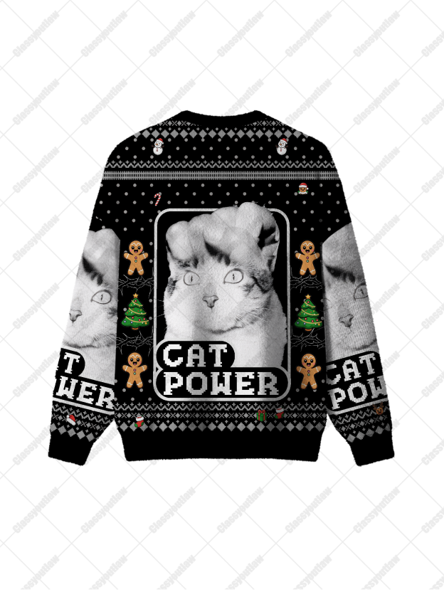 Cat Power UGLY CHRISTMAS SWEATSHIRT