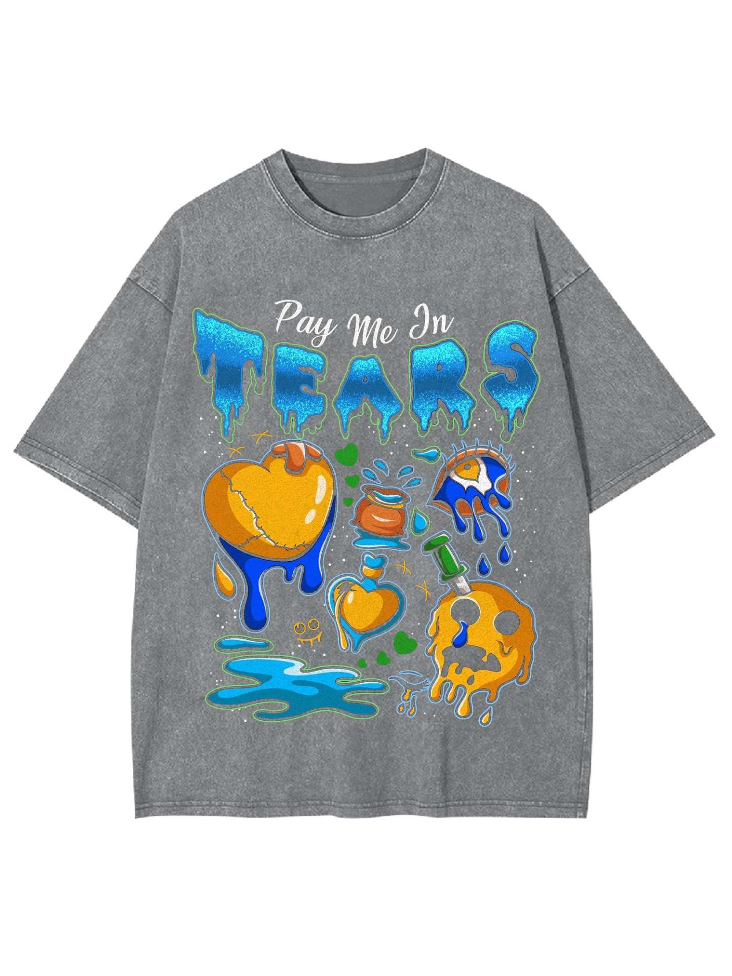 Pay Me In Tears Washed Tshirt-ClassyOutlaw Sale