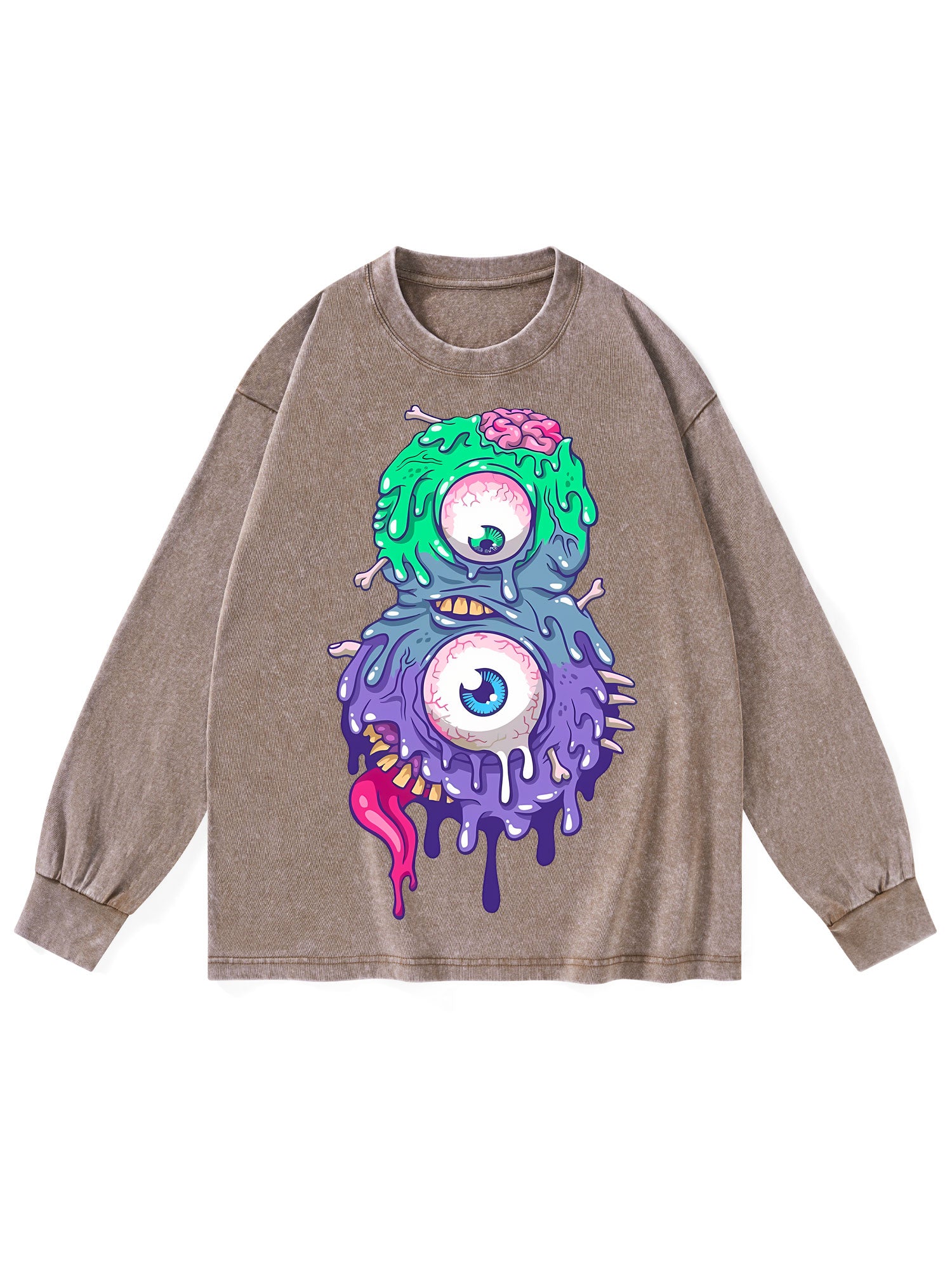 EYES CREAM WASHED LONG-SLEEVE TSHIRT