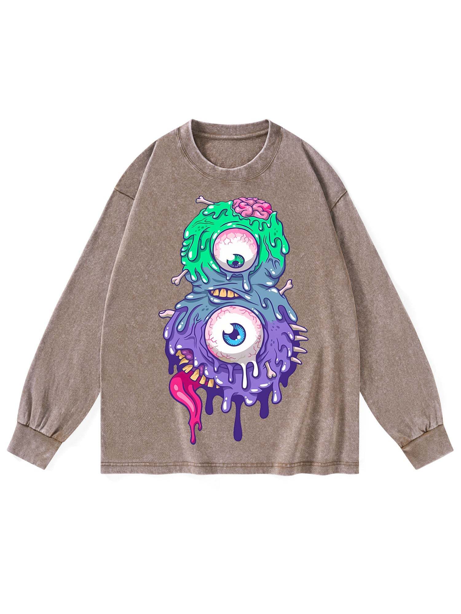 EYES CREAM WASHED LONG-SLEEVE TSHIRT