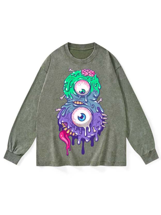 EYES CREAM WASHED LONG-SLEEVE TSHIRT