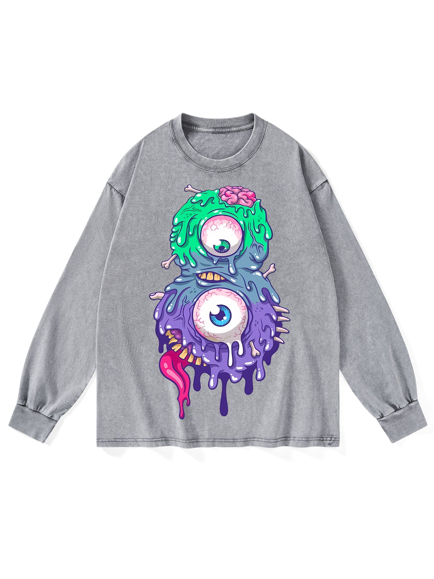 EYES CREAM WASHED LONG-SLEEVE TSHIRT