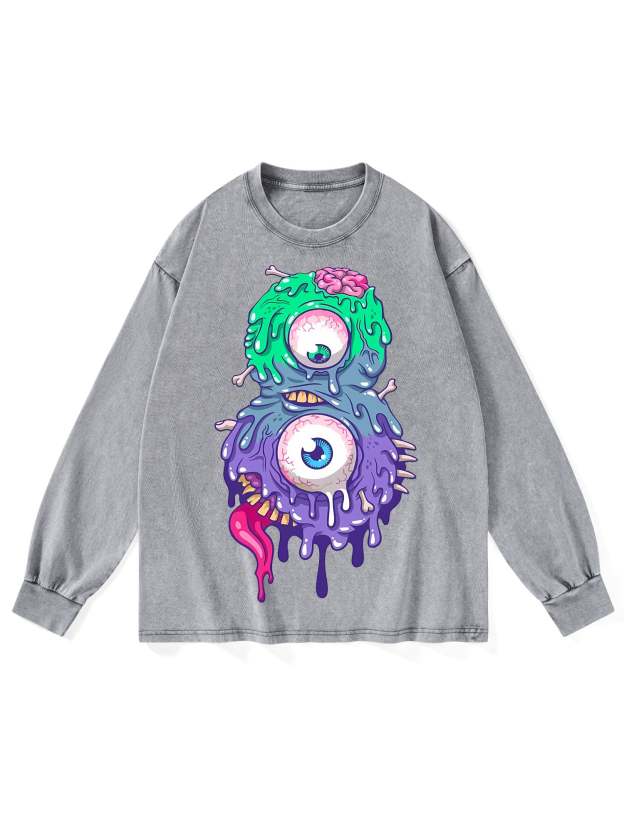 EYES CREAM WASHED LONG-SLEEVE TSHIRT