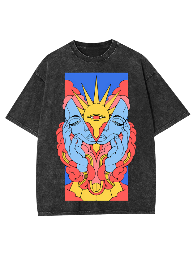 Men Down Sun Rise Washed Tshirt