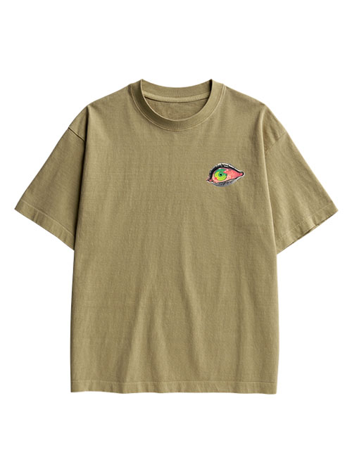 THOUSAND EYED FANTASY DOUBLE SIDED PRINT WASHED TSHIRT