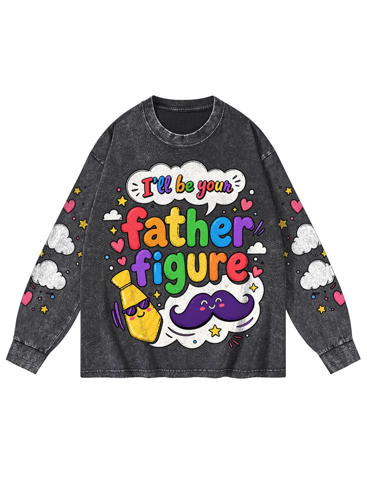 FATHER FIGURE WASHED LONG-SLEEVE GRAPHIC TSHIRT