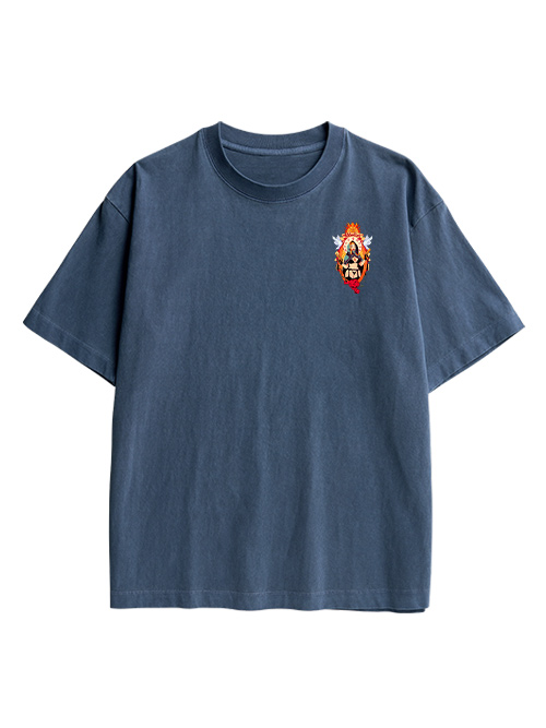 Holy Rose Rebel Double Sided Print Washed TShirt