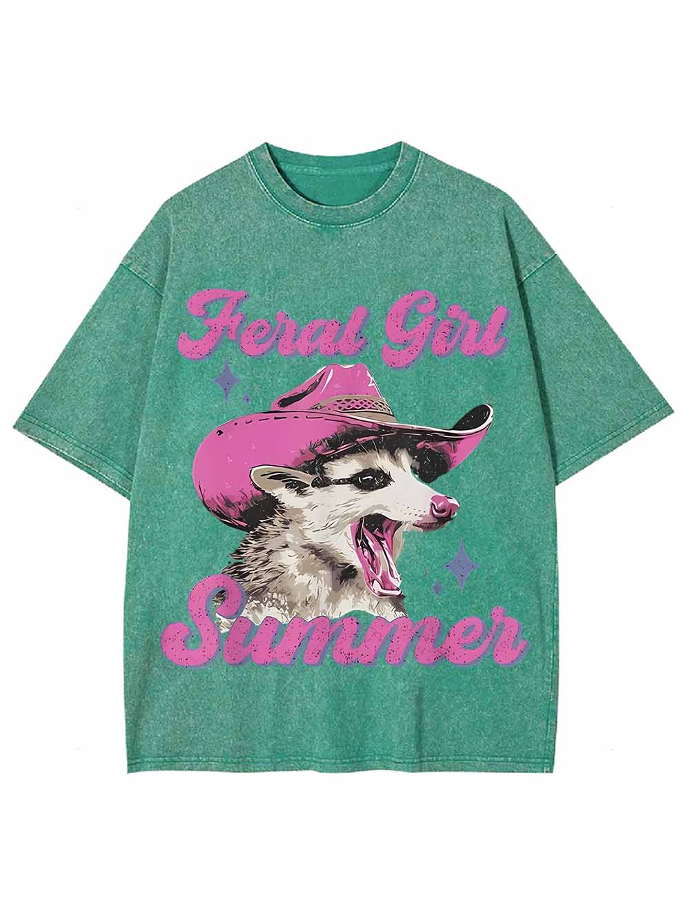 SUMMER FIORAL GIRL WASHED TSHIRT