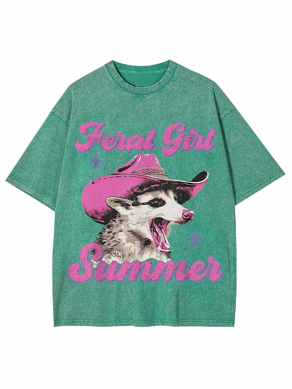 SUMMER FIORAL GIRL WASHED TSHIRT