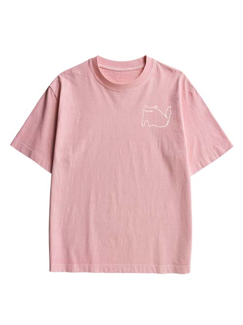 Ibuprofen Cat Double Sided Print Washed TShirt