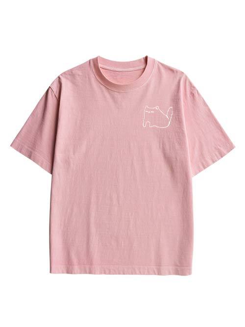 Ibuprofen Cat Double Sided Print Washed TShirt