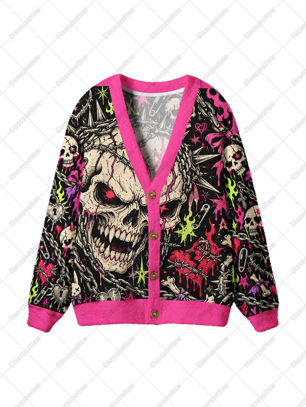 PUNK SKULL UGLY CARDIGAN SWEATERS