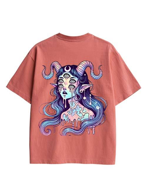 Mystic Melting Siren Double Sided Print Washed TShirt