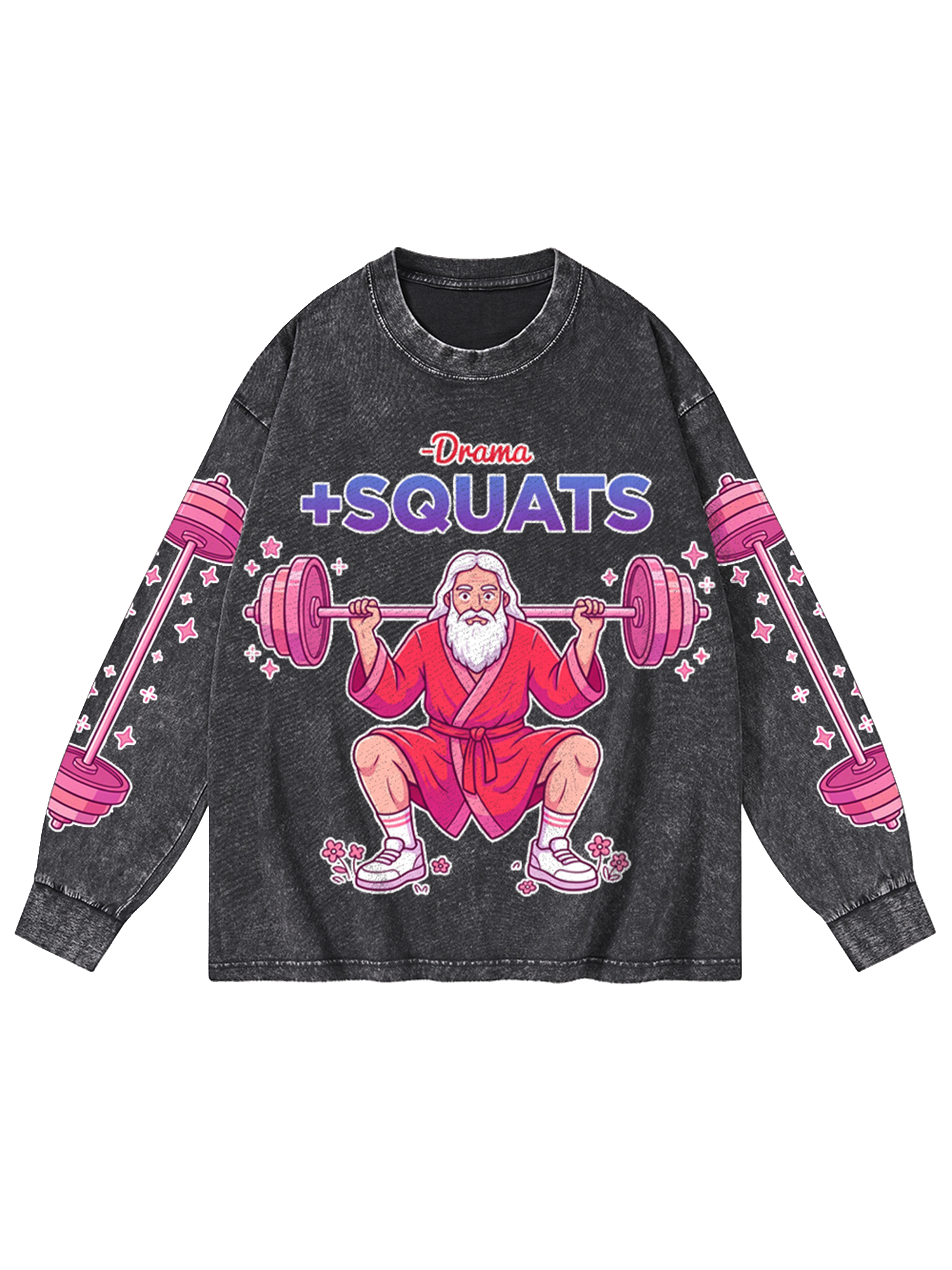 GYM SAGE WASHED LONG-SLEEVE GRAPHIC TSHIRT