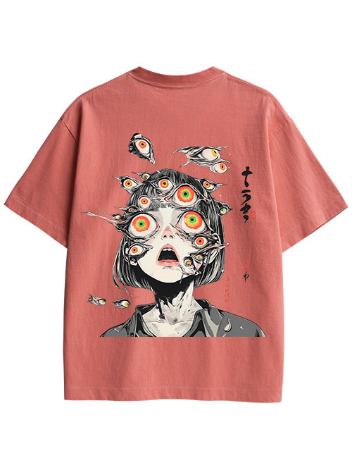 MULTITUDE OF GAZES DOUBLE SIDED PRINT WASHED TSHIRT