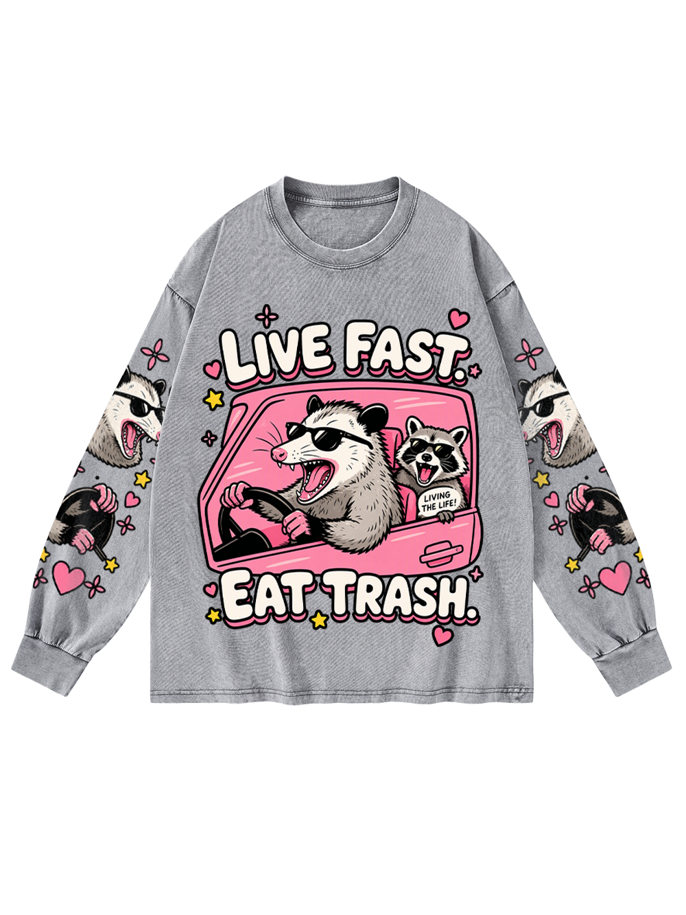 WILD RIDE WASHED LONG-SLEEVE GRAPHIC TSHIRT