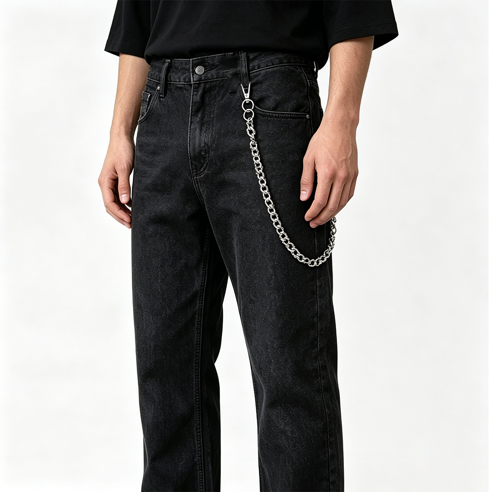PUNK SKELETON PLATING CLO PANTS CHAIN