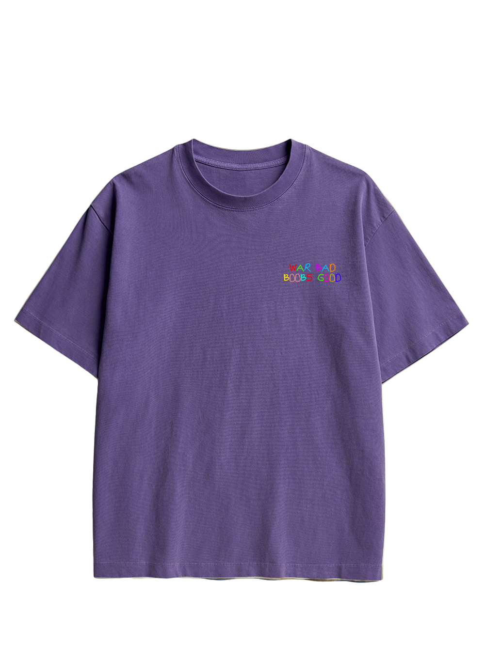 WAR BAD BOOBS GOOD Double Sided Print Washed TShirt