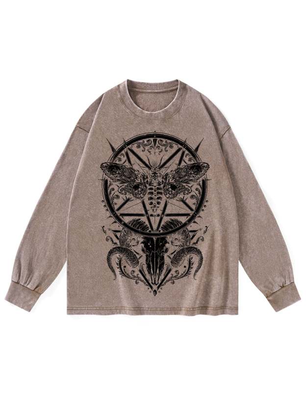 War Goat Washed Long Sleeves-ClassyOutlaw