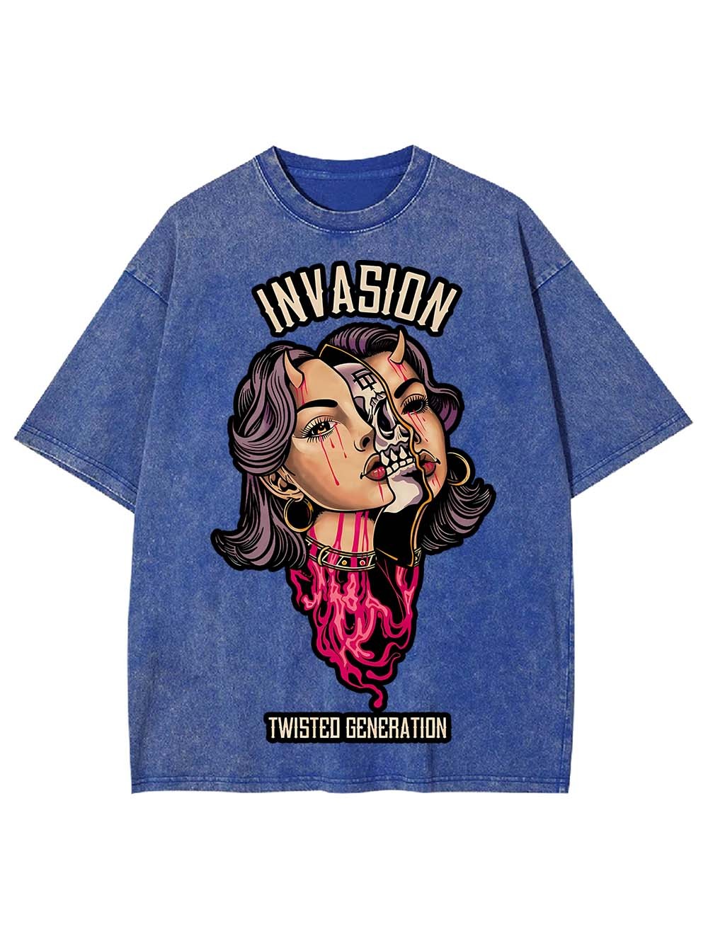 Invasion Twisted Generation Washed Tshirt-ClassyOutlaw Sale