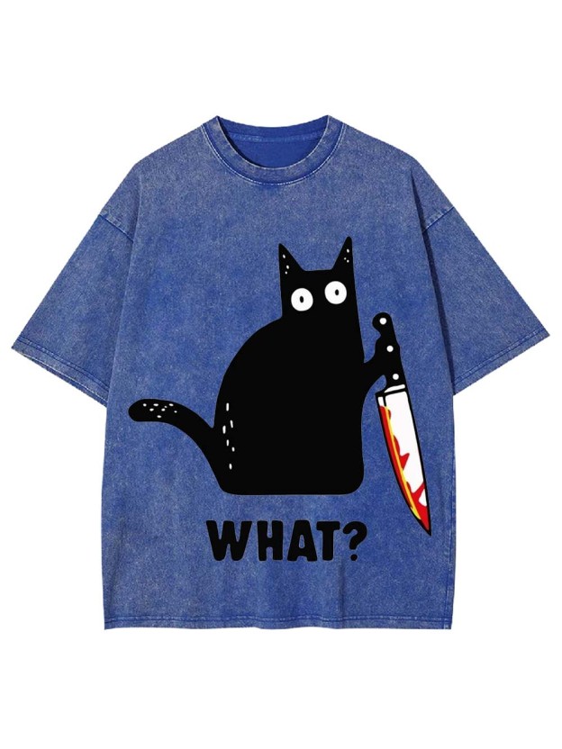 BLACK CAT CONFUSION WASHED TSHIRT