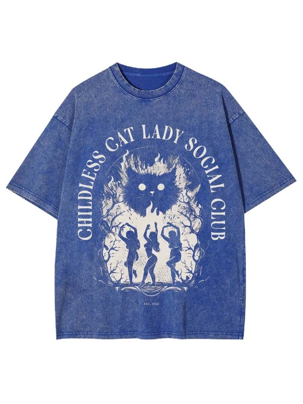 GUILLESS CAT LADY WASHED TSHIRT