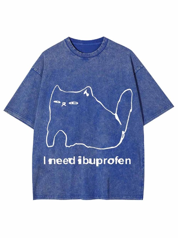 IBUPROFEN CAT WASHED TSHIRT