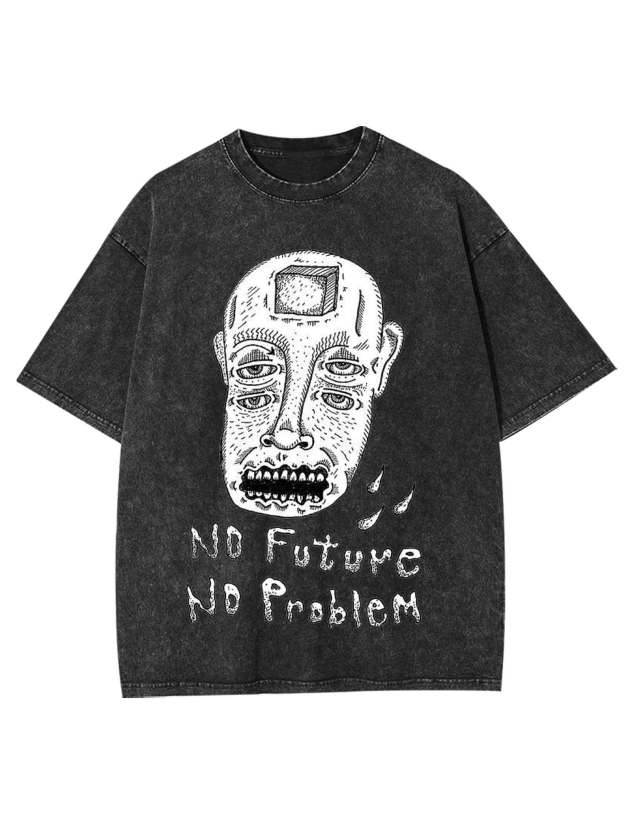 No Future No Probliem Washed Tshirt