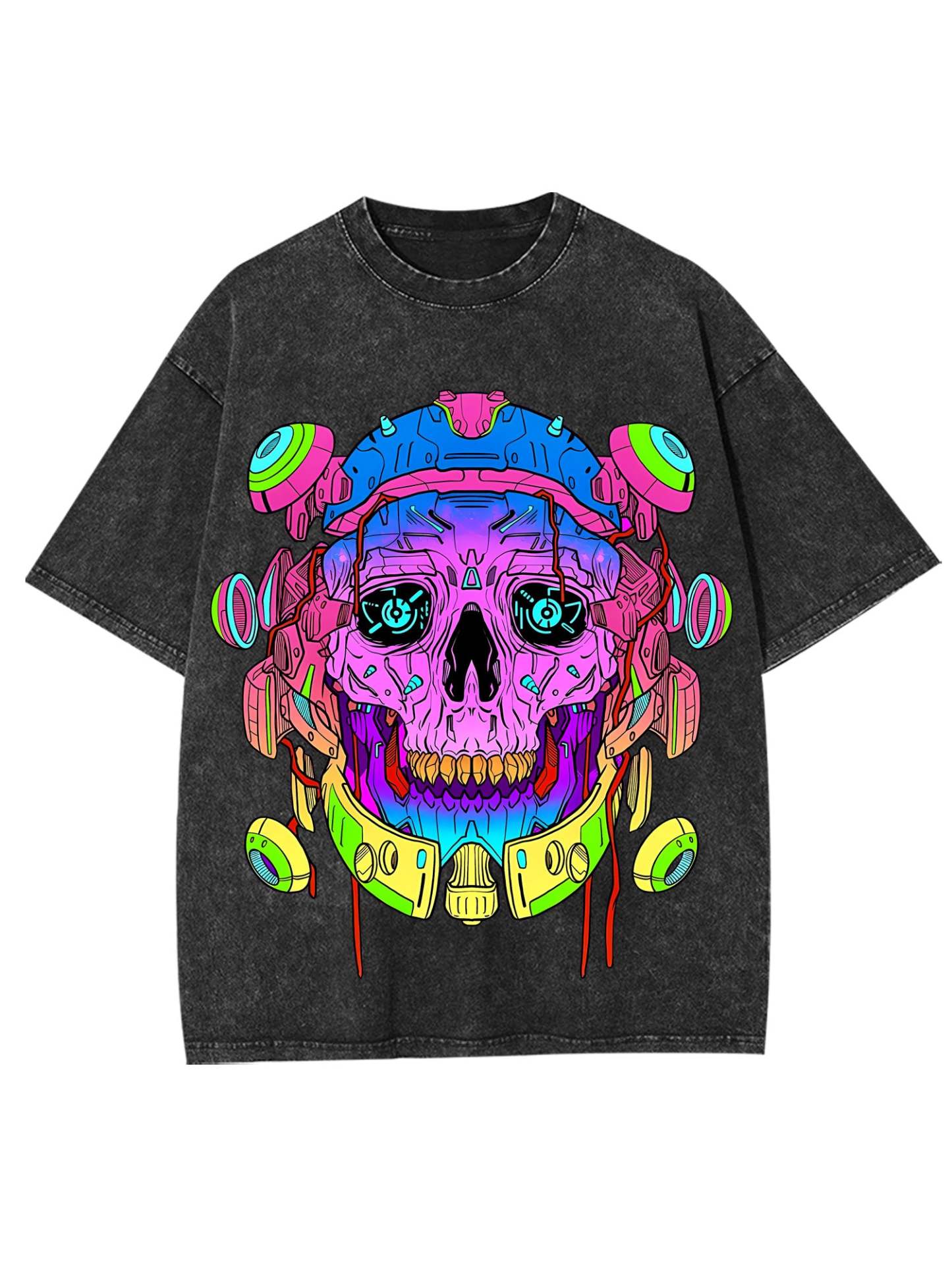 Cyber Skull Washed Tshirt