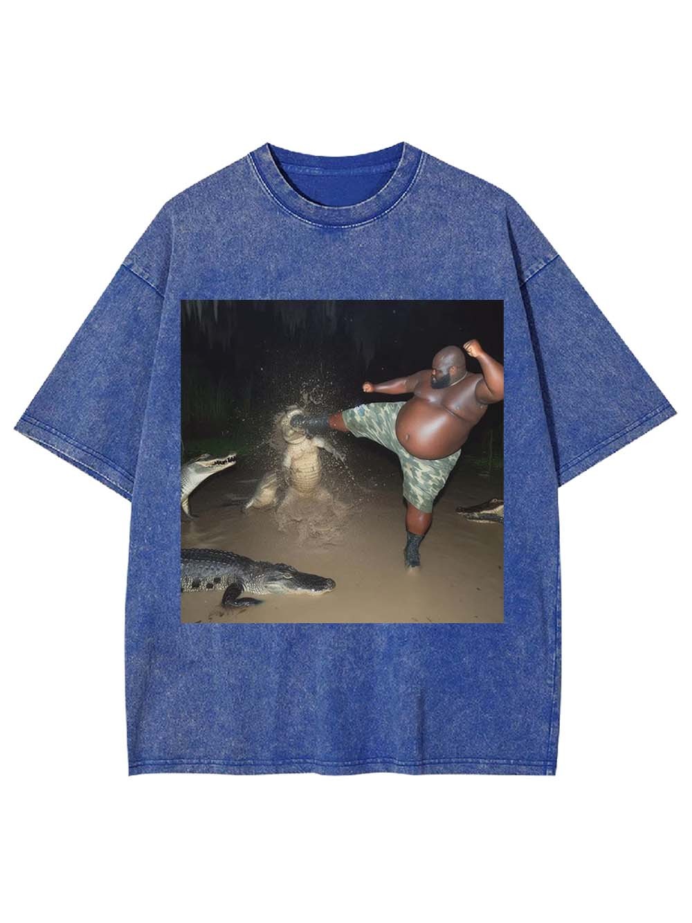 Kicking an alligator in the swamp Washed Tshirt