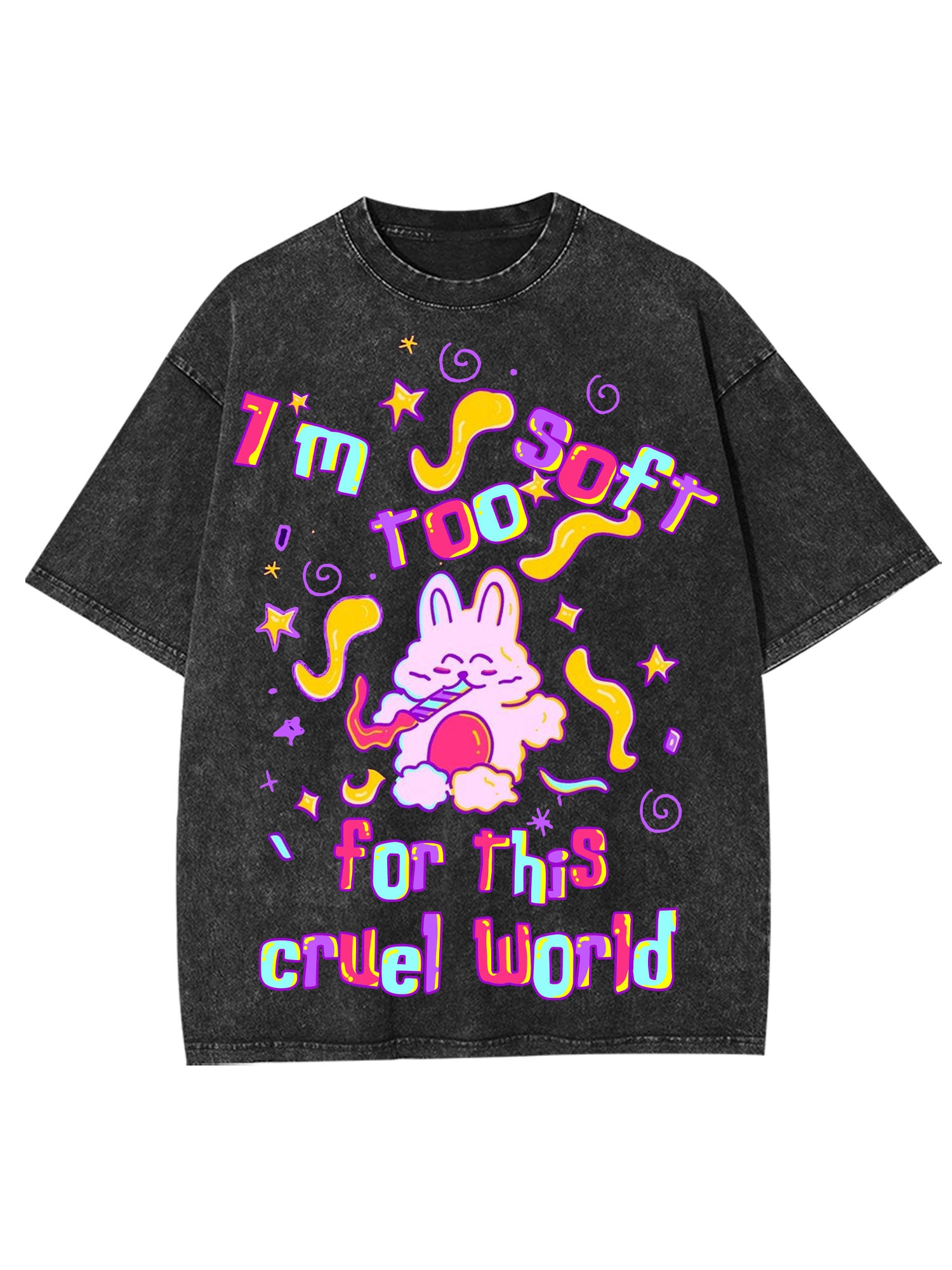 I'm Too Soft For This Cruel World Washed Tshirt