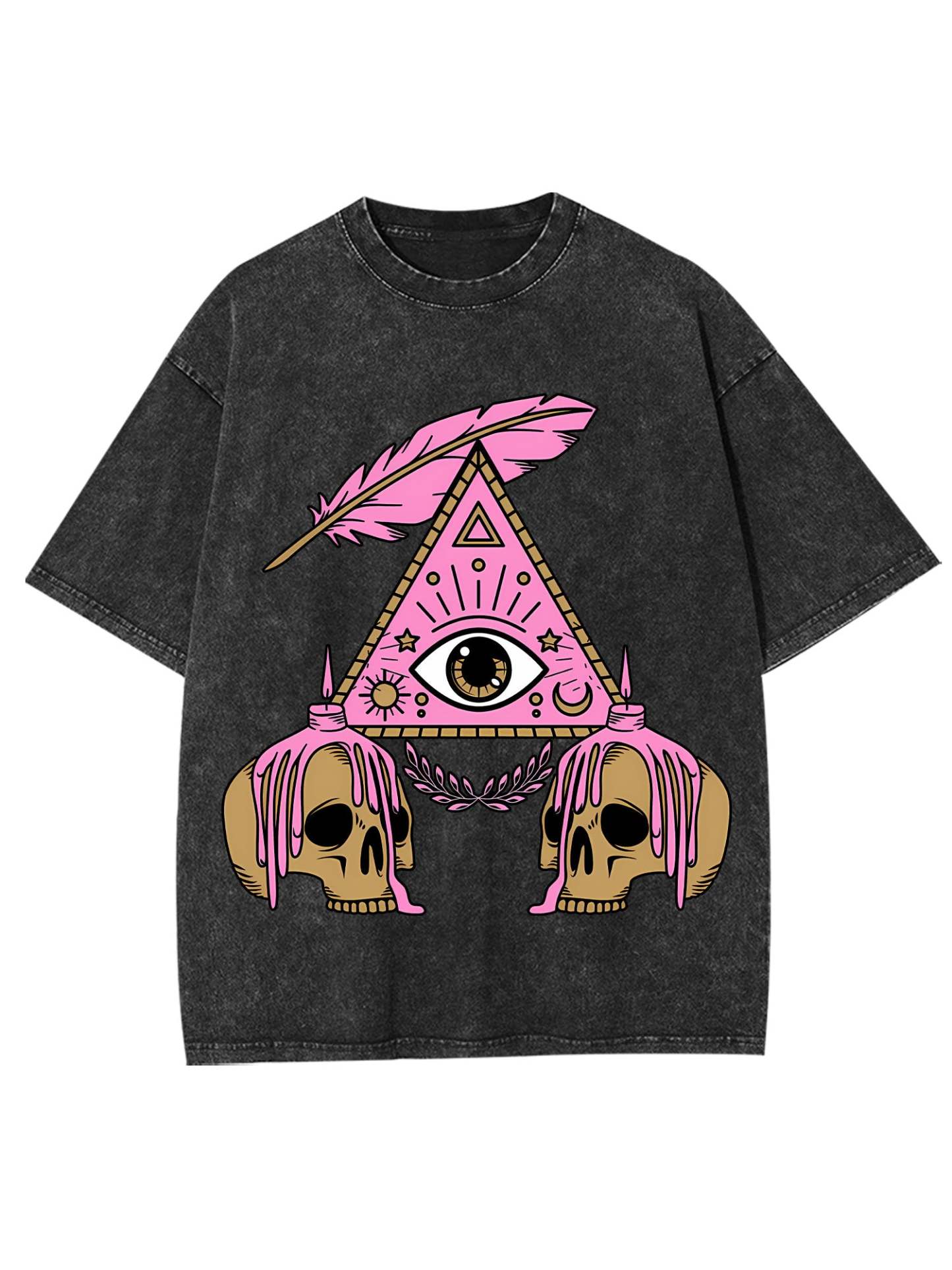Eye And Skull Washed Tshirt-ClassyOutlaw Sale