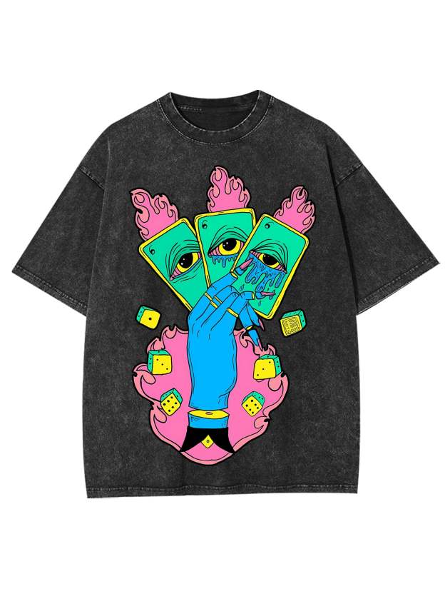 Flaming Tarot Hand Washed Tshirt
