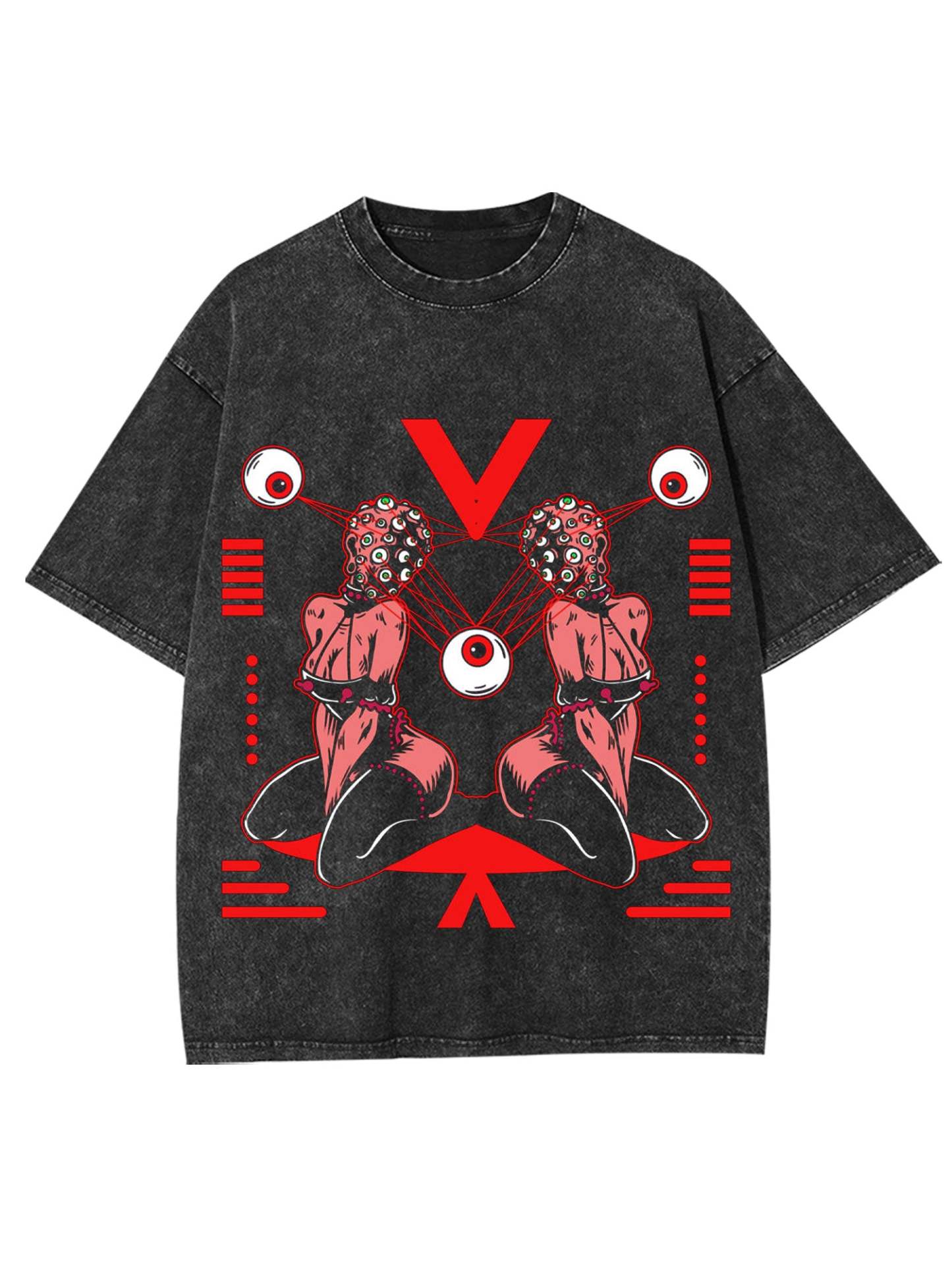 All-Seeing Symmetry Washed Tshirt-ClassyOutlaw Sale