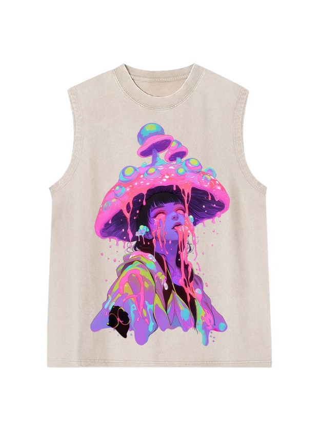 Mushroom Dreamscape Washed Tank Top