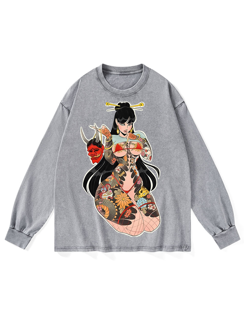 TATTOOED MYSTIQUE WASHED LONG-SLEEVE TSHIRT
