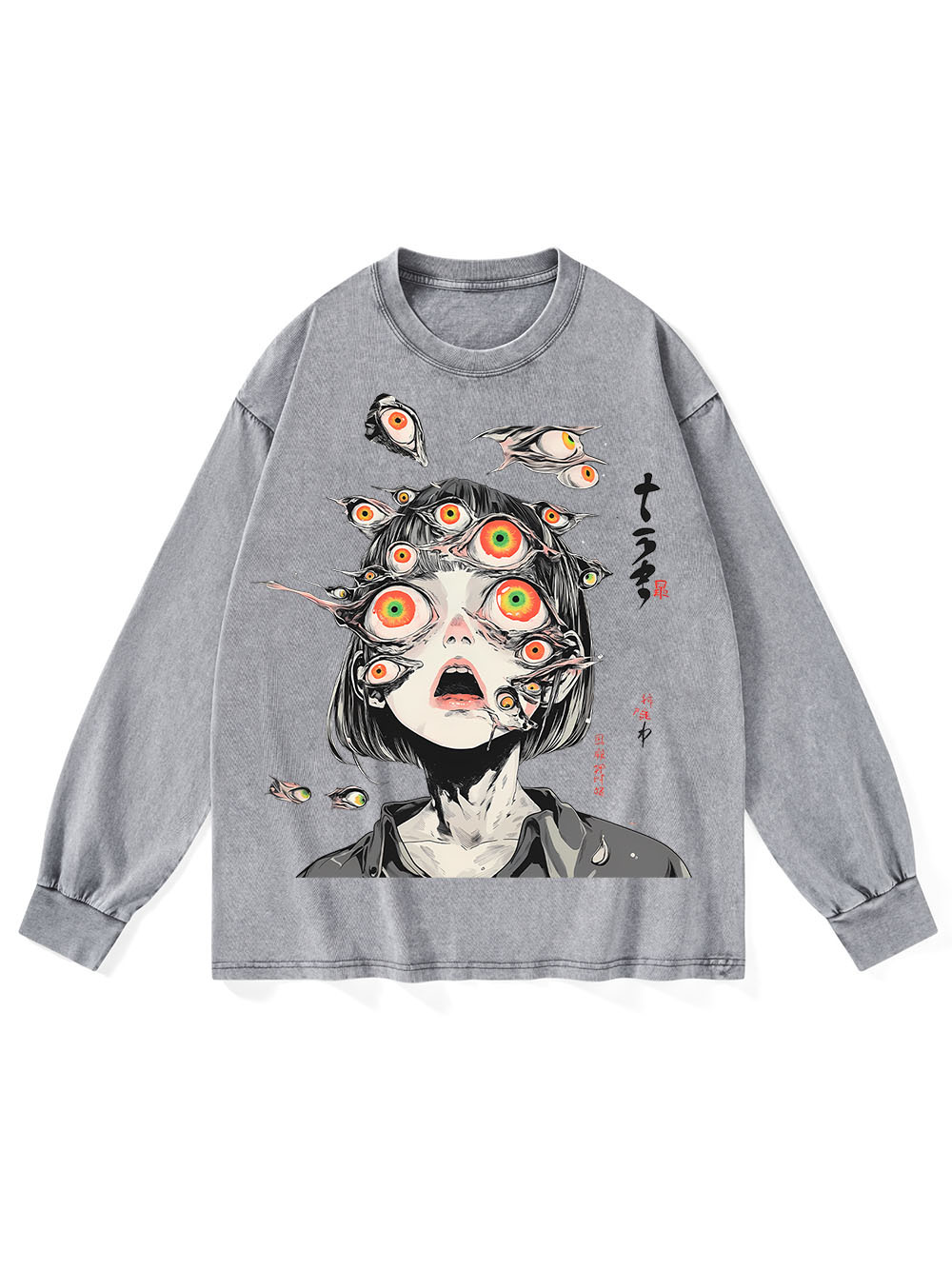 MULTITUDE OF GAZES WASHED LONG-SLEEVE TSHIRT