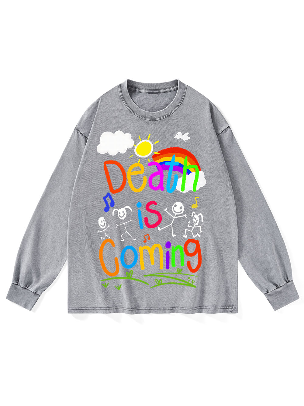 Death Is Coming WASHED LONG-SLEEVE TSHIRT